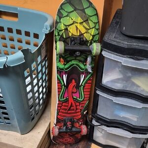 Fierce Green Snake Kids Skateboard